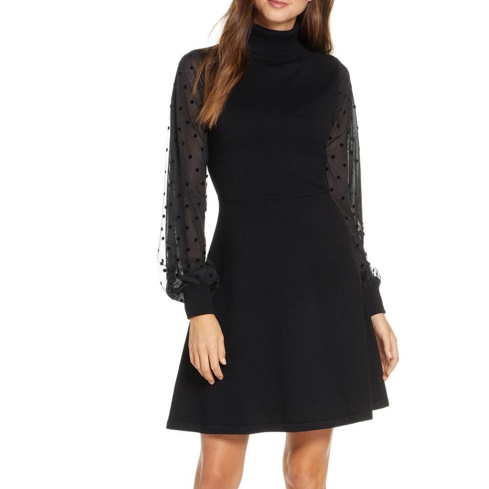 Eliza J Mock Neck Sweater Dress